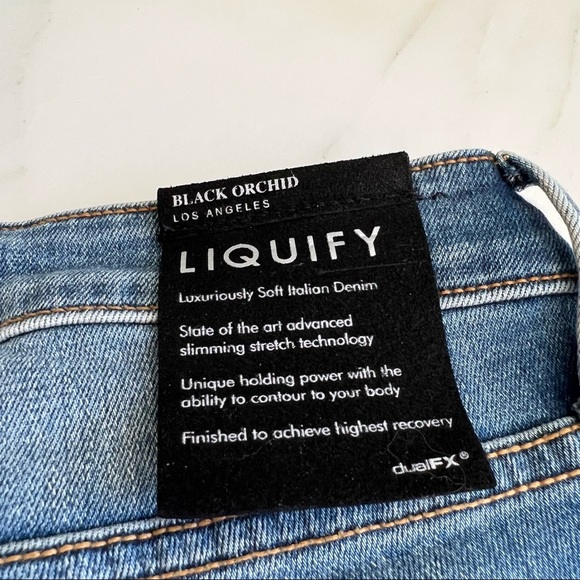 Black Orchid Jude Zipper Detail Skinny Jean Indigo Sz 26 - Picture 7 of 13